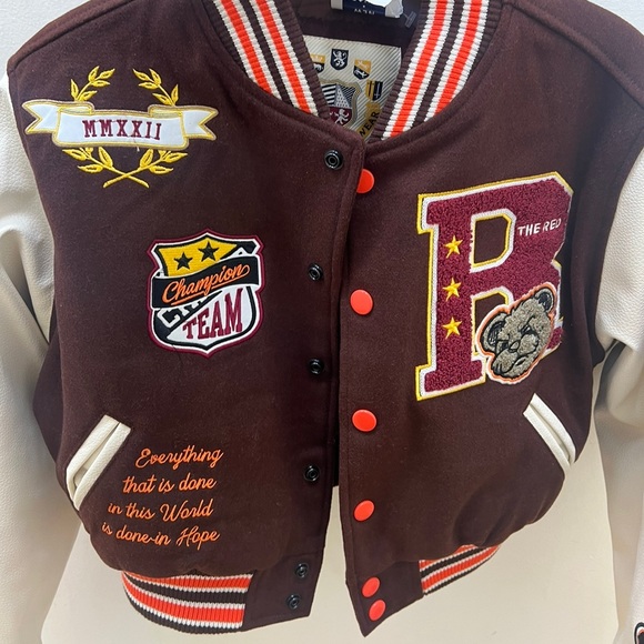 Jackets & Blazers - Women’s Cropped Varsity Jacket! Size Small! Brand New, Never Worn!!!!!